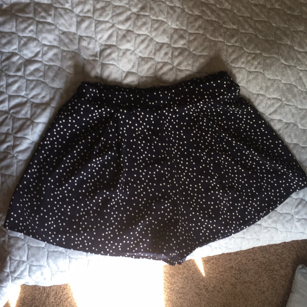 Blue and white polka dot shorts